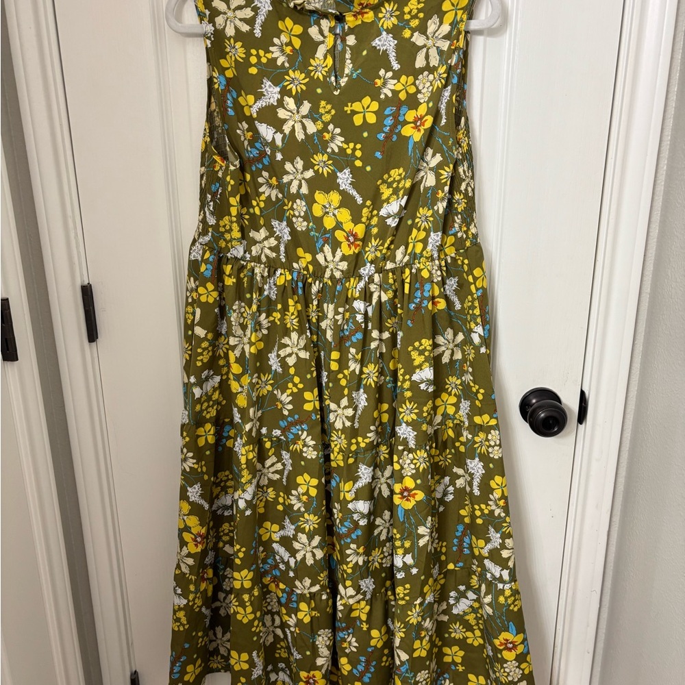 BloomChic Floral Dress with Yellow and Blue Accents